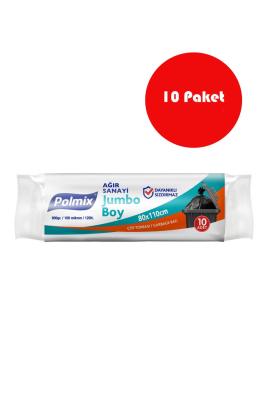 Polmix 10 Adet 80 x 110 Cm Ağır Sanayi Jumbo Çöp Torbası  - P503