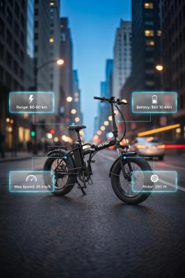 Rotterdam Katlanır Siyah Elektrikli Bisiklet