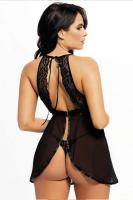 Siyah Şeffaf Şeffaf Babydoll - 9107