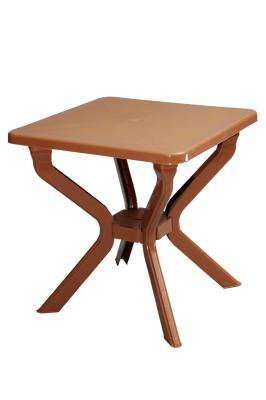 Tik Rengi  Plastik Kare Masası Masası 70x70 cm - GF235TEAK