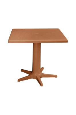 Tik Rengi  Plastik Kare Bahçe Masası 80x80 cm - GF211GR