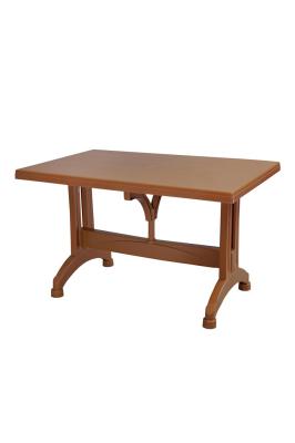 Tik Rengi Plastik  Bahçe Masası 75x120x72cm - GF212-TEAK