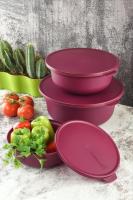 Trend Kapaklı Plastik 3'lü Set - 2374