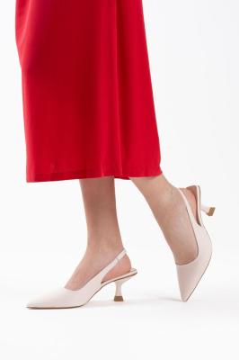 Trendella Kadın Bej Topuklu Ayakkabı TR08MS08B