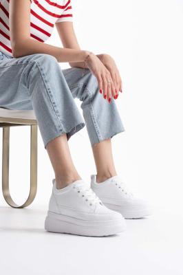 Trendella Kadın Gizli Topuk Spor Beyaz Ayakkabı TR10MS01B