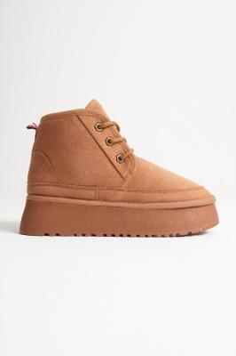 Trendella Kadın Taba Kışlık İçi Kürklü Kalın Taban Bot TR04MK02C