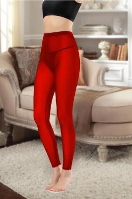 Derya Kurşun Uzun Kırmızı Transparan Kadın Tayt 479