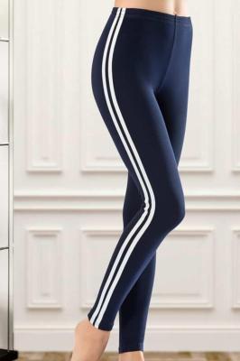 Derya Kurşun Yüksek Bel Şeritli Kadın Tayt 0531