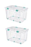 2 Adet 120 Litre Mega Multi Box Plastik Saklama Kutusu (Şeffaf ) - E-522-2