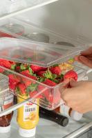 6 Adet 23 x 32,5 x 7,5 cm Şeffaf Kapaklı Buzdolabı Organizer - 07441-3