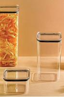 3 Adet 1,5 Litre Sızdırmaz Kare Kristal Saklama Kabı EP-147