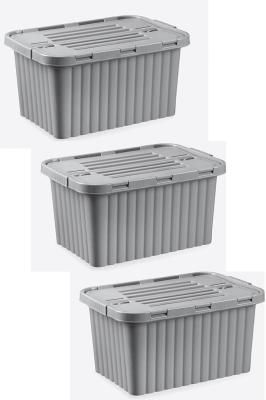 3 Adet 10 Litre Split Box Plastik Gri Saklama Kutusu - RNL-DNY20010GREY
