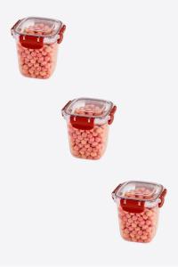 3 Adet 1075 ml Master Derin Kare Plastik Sızdırmaz Saklama Kutusu 30832