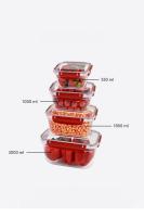 4 Parça Master Sızdırmaz Dikdörtgen Set (550-1000-1800-3000 ml) - 30867