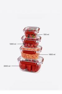 4 Parça Master Sızdırmaz  Dikdörtgen Set (550-1000-1800-3000 ml) - 30867