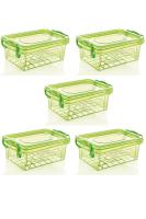 5 Adet 0,3 Litre Sweet Dikdörgen Şeffaf Plastik Saklama Kutusu - 2050-5