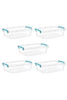 5 Adet 0,6 Litre Viyola Şeffaf Dikdörgen Plastik Saklama Kutusu - 2051-5