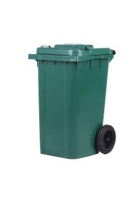80 Litre Tekerlekli Yeşil  Plastik Çöp Konteyneri