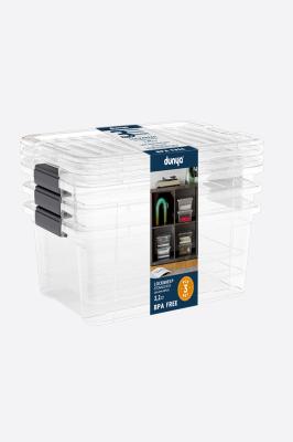 Dünya Plastik 3 Adet 6,25 Lt Lock&Keep Organizer Plastik Saklama Kutusu - 33183