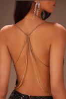 For Dreams Sırt Zincir Dekolteli Payetli Seksi Mini Kadın Elbise - 8614