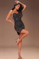 For Dreams Sırt Zincir Dekolteli Payetli Seksi Mini Kadın Elbise - 8614