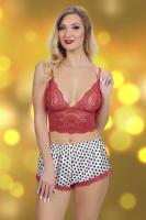 Kadın Dantel Büstiyerli Şortlu Pijama Takım - 2054