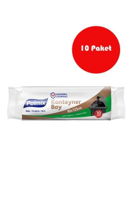 Polmix 10 Adet 90 x 125 cm Eko Endüstriyel Konteyner Boy Çöp Torbası - P551
