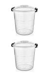 Bursev 2 Adet 30 Litre Şeffaf Plastik Bakliyat Kovası 1112_90_2