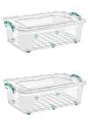 2 Adet 30 Litre Tekerlekli Multi Box Saklama Kutusu - E-510-2