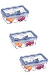 3 Adet 500 ml Bölmeli Sızdırmaz Kare Saklama Kabı  - 1144_001_3