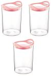 3 Adet 1,35 Litre Plastik Şeffaf Kavanoz - 1905-3