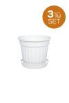 3 Adet 1,7 Litre Klasik Salon Saksı - S205