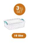 3 Adet 10 Litre Sığ Multi Box  - E-494-3