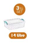 3 Adet 14 Litre Sığ Multi Box - E-495-3