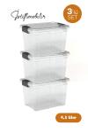Dünya Plastik 3 Adet 4,5 Litre Derin Kilitli Saklama ve Erzak Kutusu - 33122-3