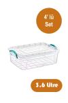 4 Adet 3,6 Litre Sığ Multi Box  - E-492-4