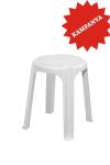 Beyaz Plastik Tabure Ø 34 x 43 cm - GF304