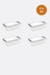 Bursev 4 Adet 3,5 Litre Şeffaf Plastik Dolap Kutusu 1145_03_4