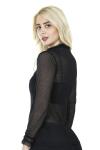 Derya Kurşun Balıkçı Yaka Transparan Siyah Body 146 