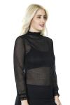 Derya Kurşun Balıkçı Yaka Transparan Siyah Body 146 