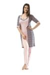 Derya Kurşun Desenli Kadın Pijama Takım 1036
