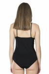 Derya Kurşun İp Askılı Dantelli Kadın Siyah  Body 334