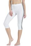 Derya Kurşun Kadın Çizgili Kısa Beyaz Kapri Tayt 0534