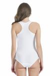 Derya Kurşun Kalın Askılı Sporcu Kadın Beyaz Body 317
