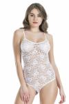 Derya Kurşun Tamamı Dantel Askılı Kadın Beyaz Body 314