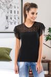 Derya Kurşun Tül Detaylı Kadın Tişört 130