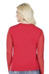 Derya Kurşun Uzun Kol Transparan Yaka Kadın Kırmızı T-Shirt 293