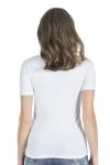 Derya Kurşun Yarım Kol Bisiklet Yaka Kadın Beyaz Tişört 228