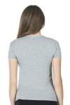 Derya Kurşun Yarım Kol V Yaka Kadın Gri Tişört 227