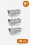 Dünya Plastik 3 Adet 10,5 Lt Lock&Keep Organizer Tepsili Şeffaf Plastik Saklama Kutusu - 33214